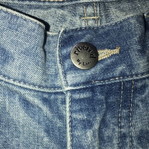 Vintage Lee Riveted Jeans boyfriend cropped cuffed high rise light wash size 8 - Picture 12 of 15